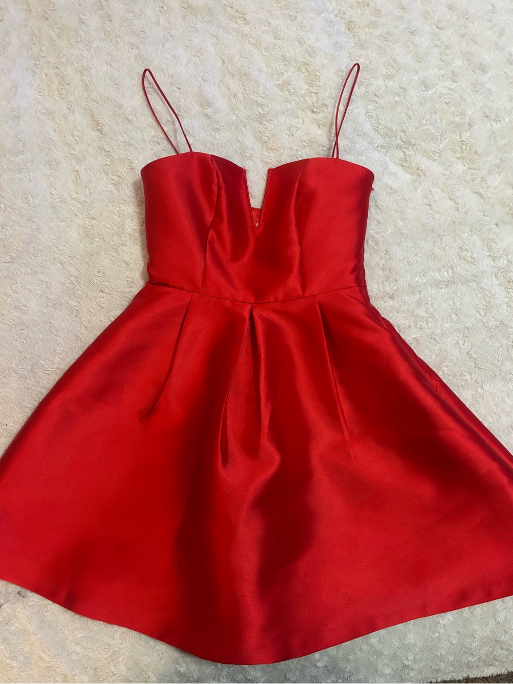 Gianni Bini Red Satin Spaghetti-Strap Party Dress
